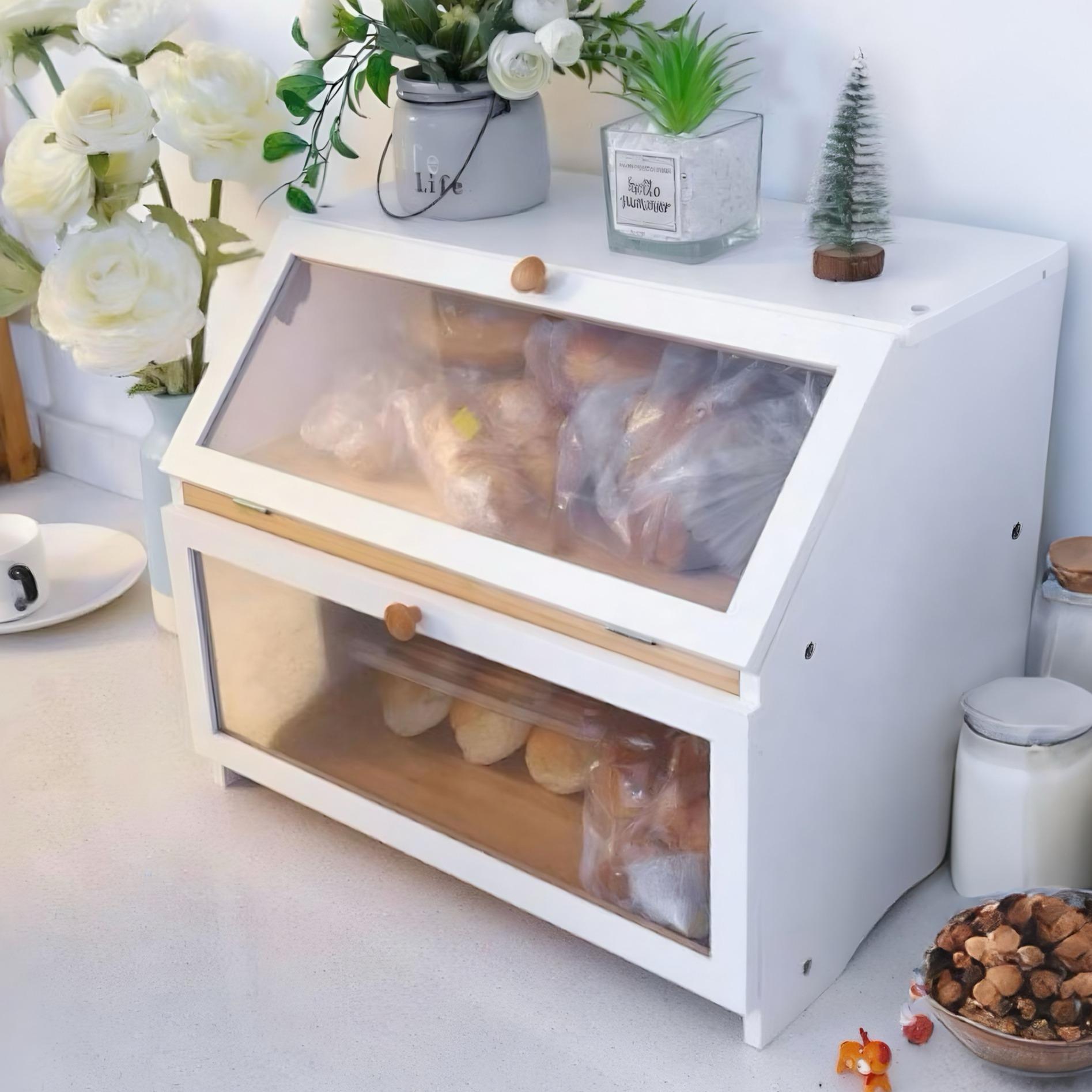 Food Storage Tank - HOMEKOKO Double Layer Bread Box for