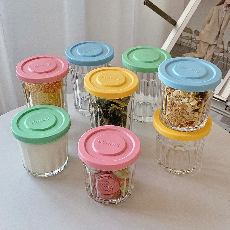 Food Storage Containers Glass - Color Cover Glass Sealed Tank Storage