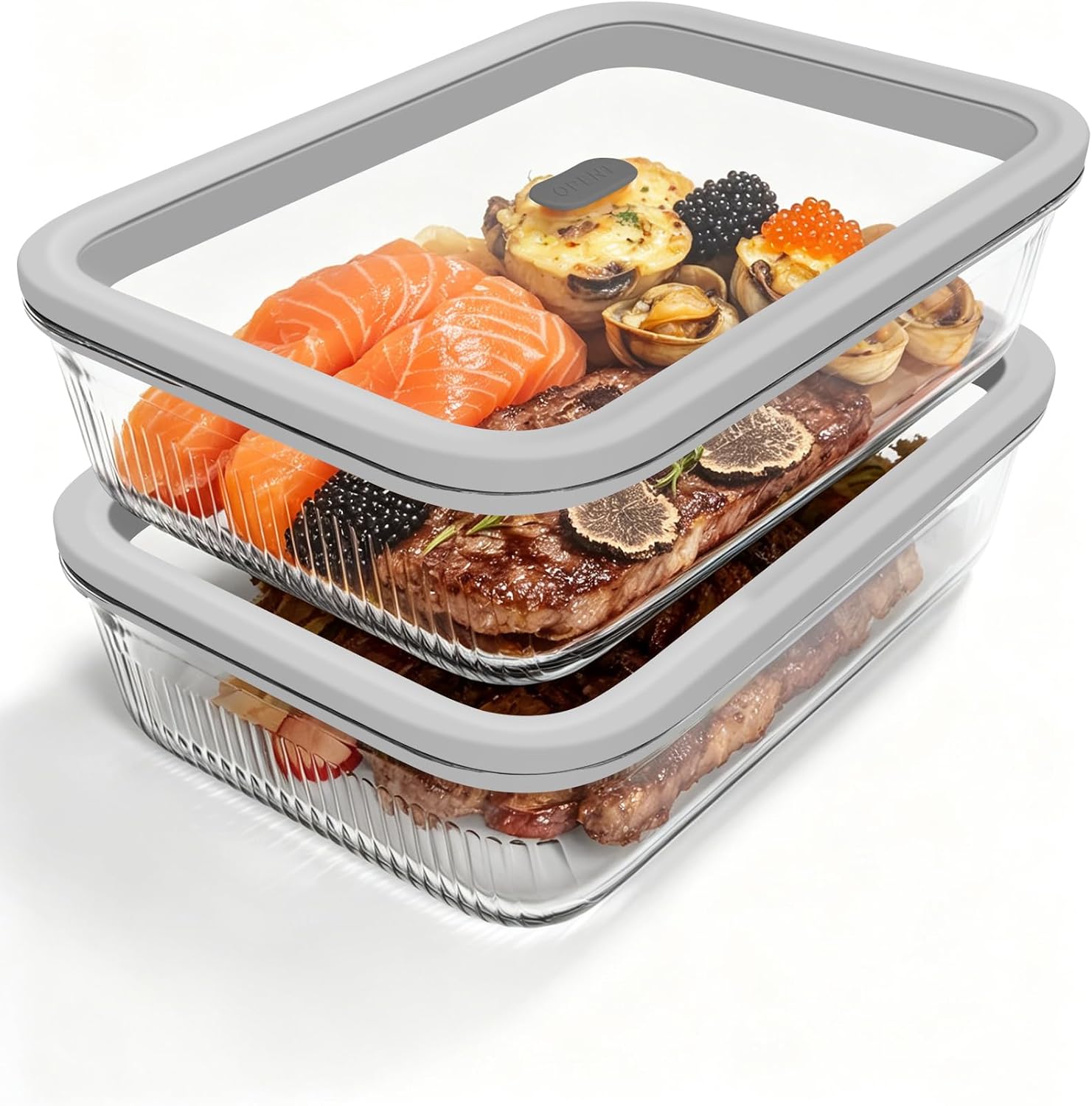 Food Storage Containers Glass - 2 Pack Glass Food Storage Containers