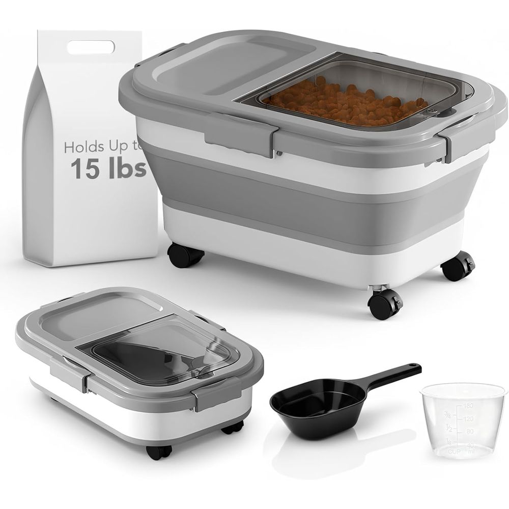 Food Storage For Dog - 15 Lbs Dog/Cat Food Storage Container,