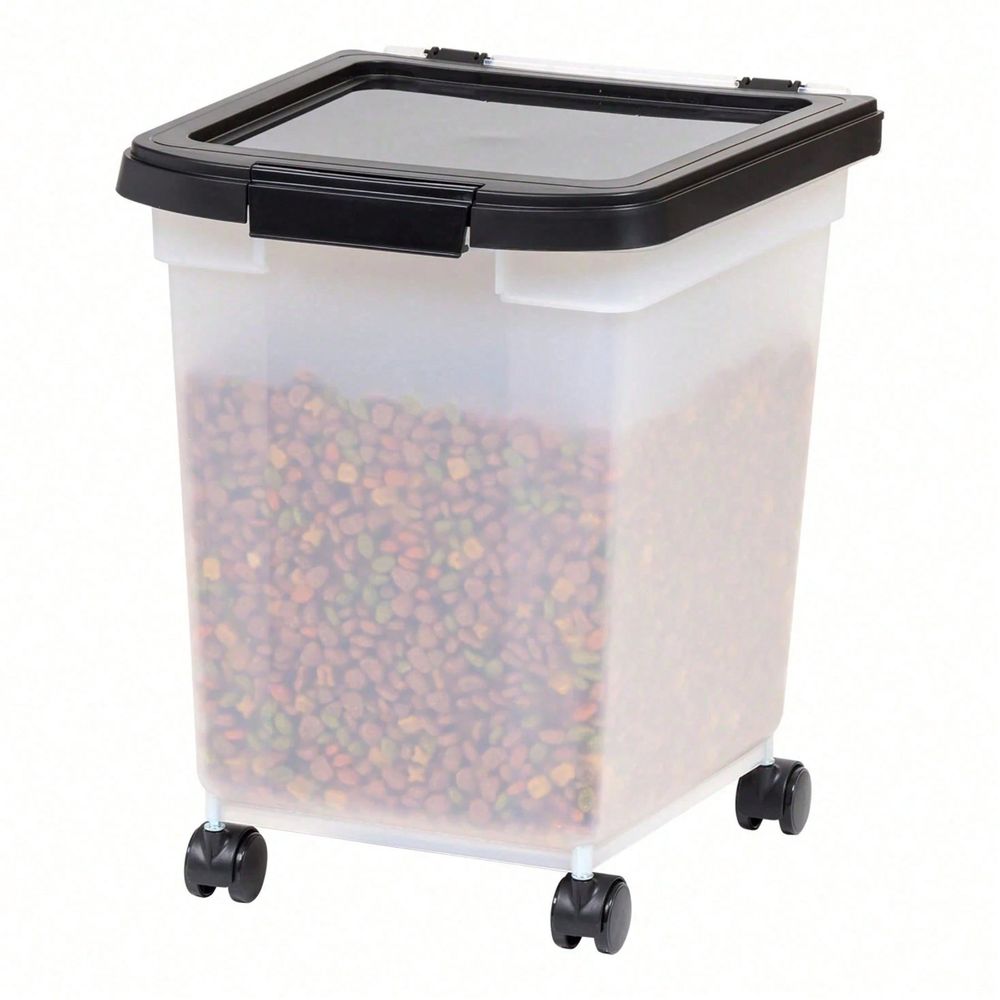 Food Storage For Dog - Transparent Plastic Storage Bucket With Wheels