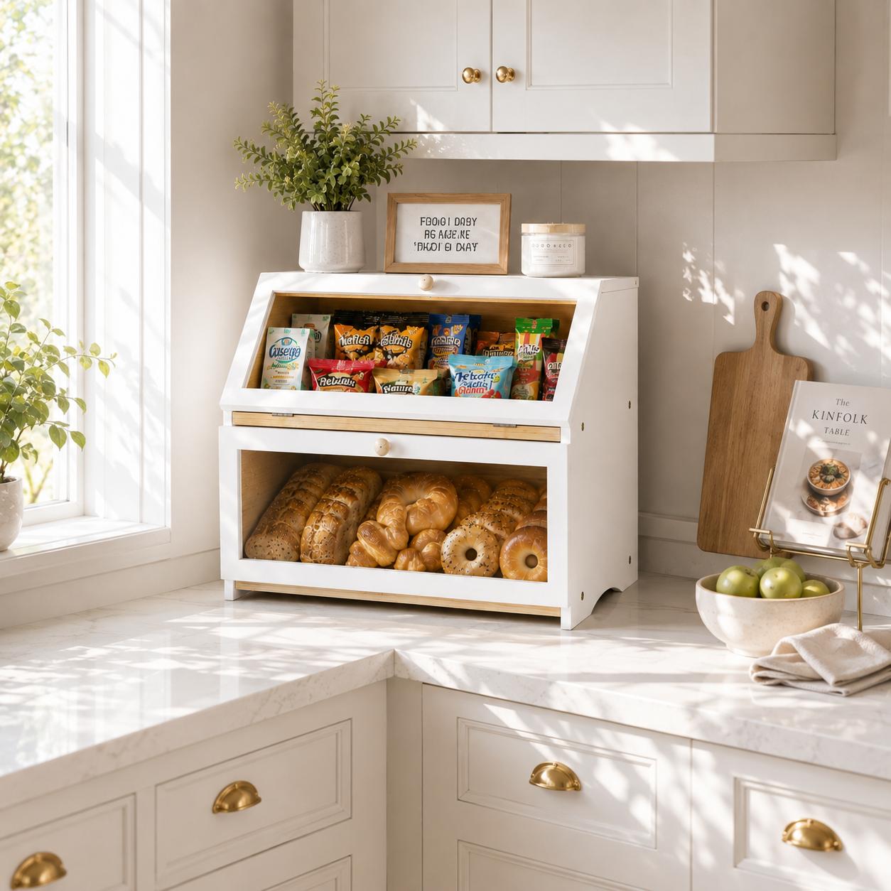 HOMEKOKO Double Layer Bread Bo - Food Storage Tank review and price