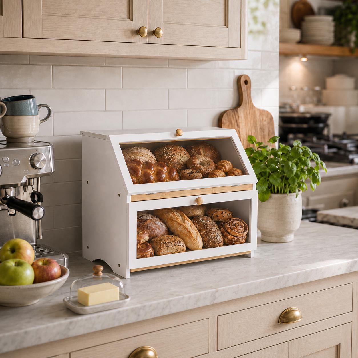 HOMEKOKO Double Layer Bread Bo - Food Storage Tank review and price