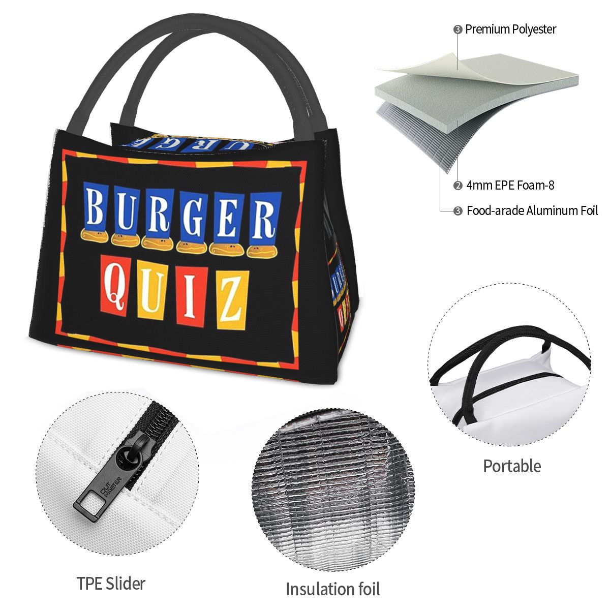 Burger Quiz New Logo Insulated - Food Storage Quiz review and price