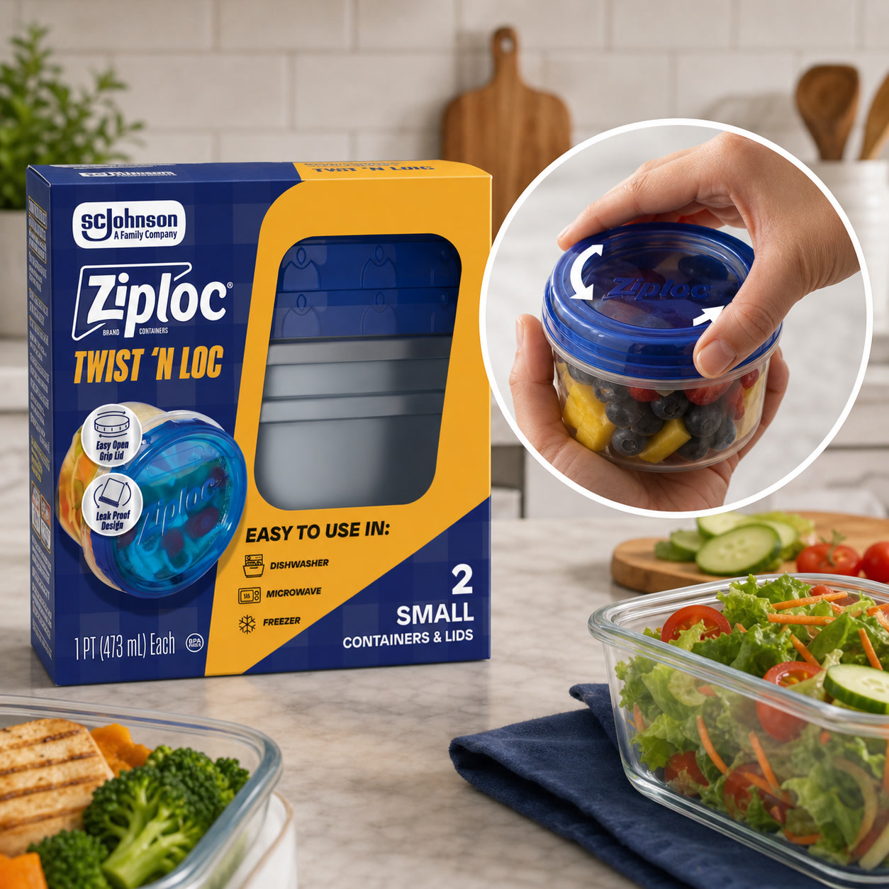 2ct Small Twist Lock Food Stor - Food Storage Prep Containers review and price