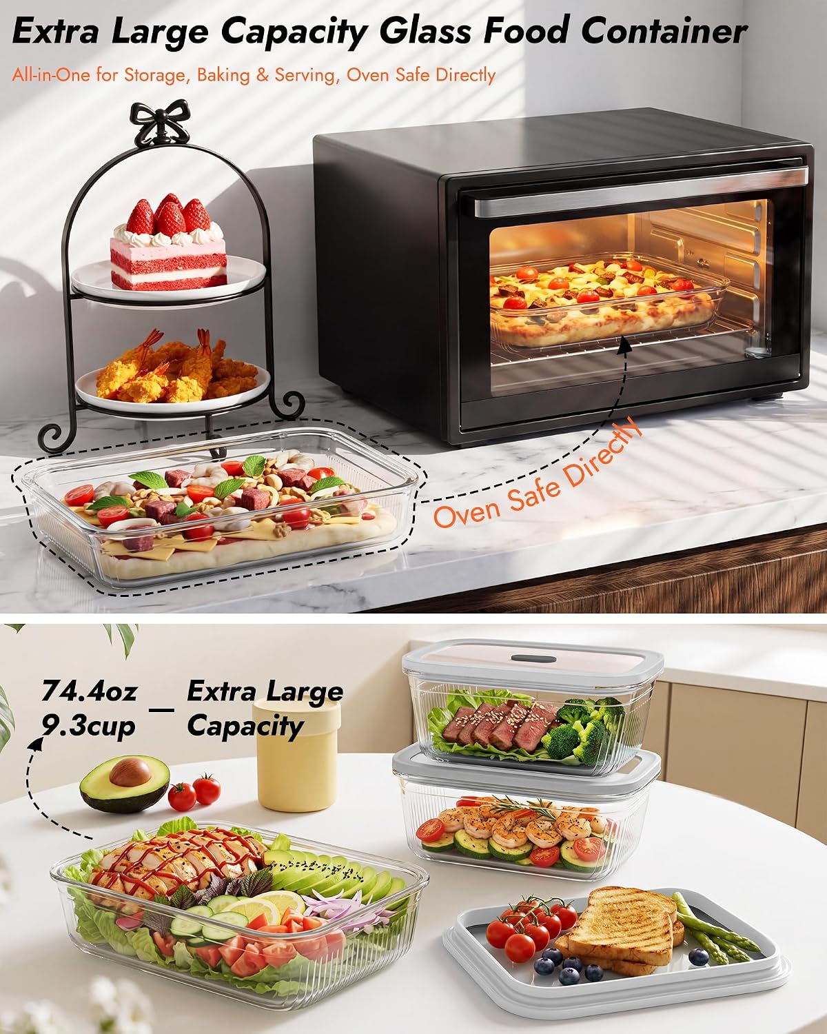 2 Pack Glass Food Storage Cont - Food Storage Containers Glass review and price