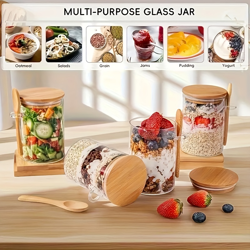 1/2/4/8Pcs Oatmeal Glass Cup S - Food Storage Containers Glass review and price