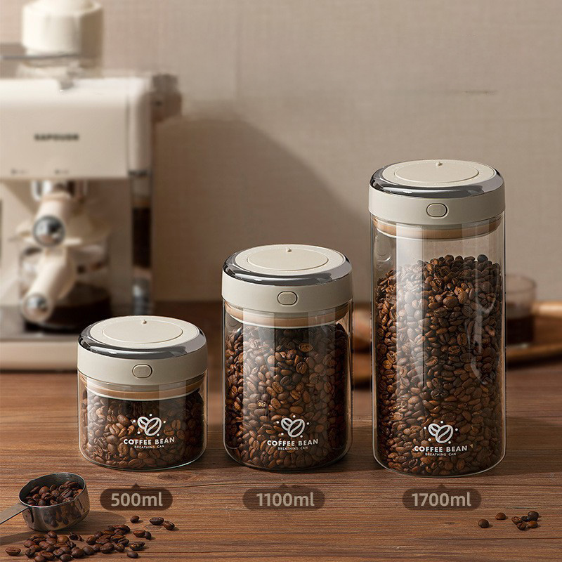 500/1100/1700ml Coffee Beans V - Food Storage Containers Glass review and price